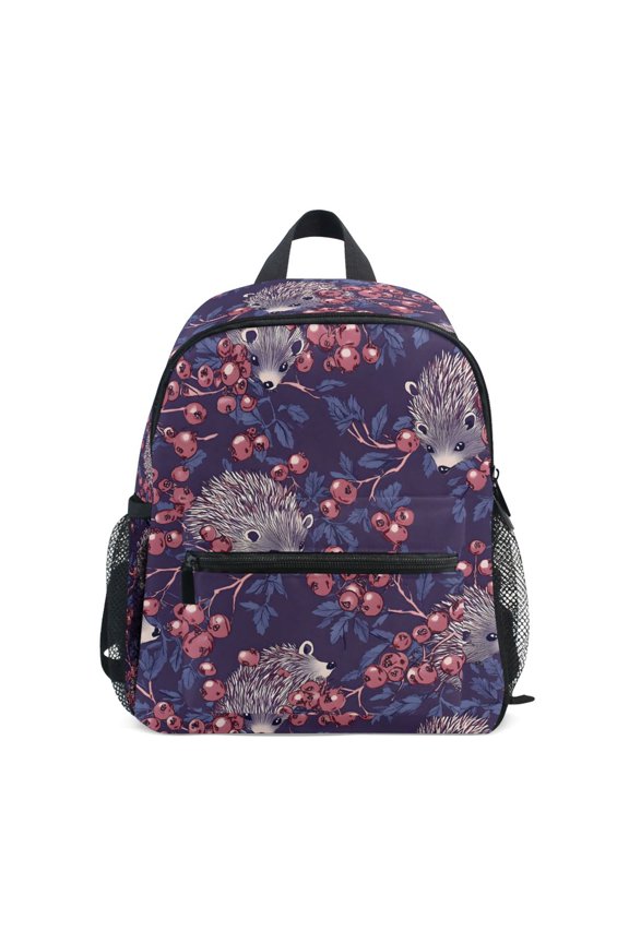 Hedgehog Cherry School Backpack Small Bookbag Mini Bags