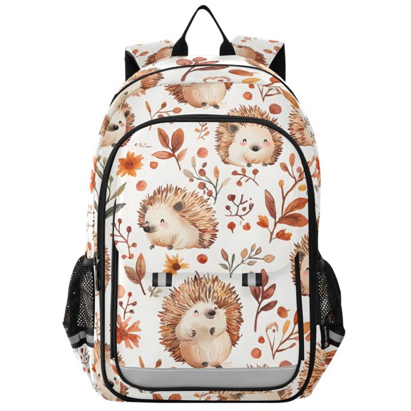 ALAZA Hedgehog Leaves Flower Laptop Backpack Purse Travel Bag Casual School Bookbag Rucksack for Women Men