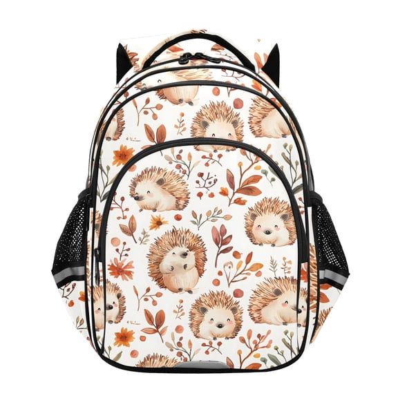 ALAZA Hedgehog Leaves Flower School Backpack Elementary Bag Bookbag Travel Rucksack