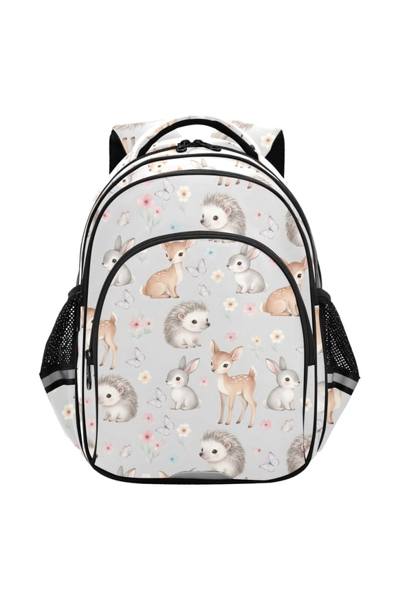 Hedgehog Rabbit Deers School Backpack Elementary Bag Student Bookbag Travel Rucksack