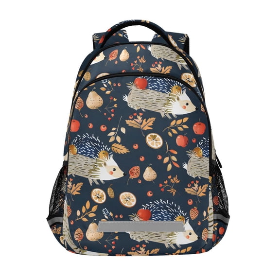 ALAZA Hedgehog and Fruit Backpack Elementary School Bag Bookbag Travel Rucksack