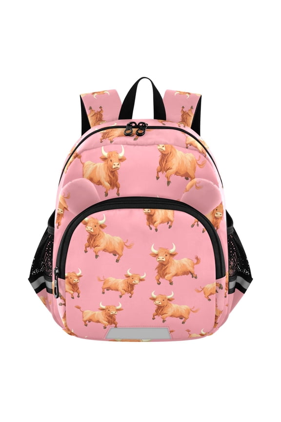 Highland Cattle Running Mini Backpack School Bookbag Age 3-7 Medium
