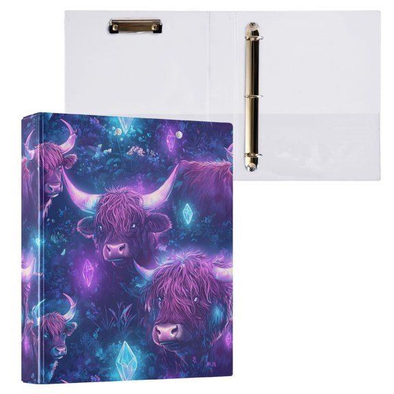 ALAZA Highland Cattle Texture Hardcover 3 Ring Binder 1.5" D-Rings with Interior Pockets Binders School 1 PC