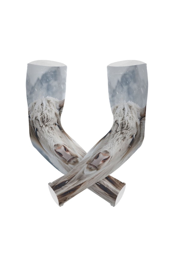 Highland Cattle Winter UV Sun Protection Arm Sleeves UPF 50+ Compression Cooling Sleeve 1 Pair