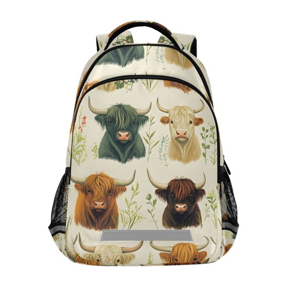 ALAZA Highland Cattles Backpack Elementary School Bag Bookbag Travel Rucksack