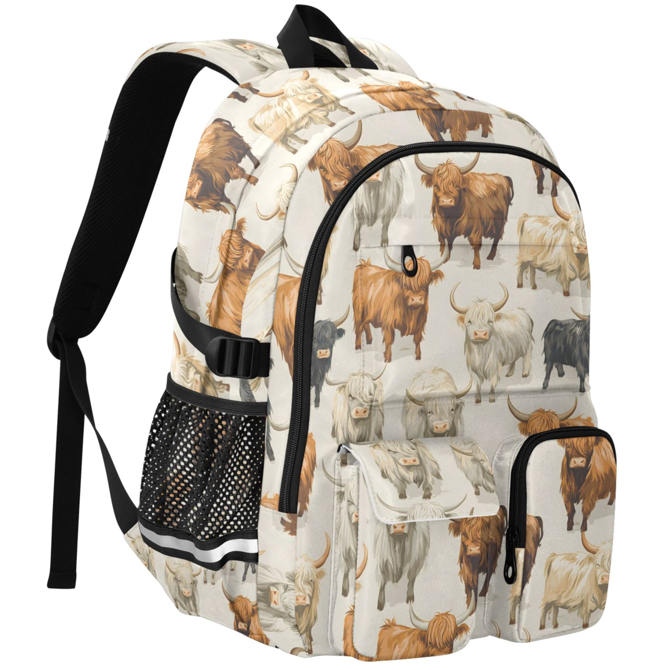 ALAZA Highland Cows Print Student Backpack School Bookbag Large Laptop Daypack Travel Bag