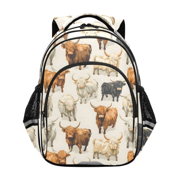 ALAZA Highland Cows School Backpack Elementary Bag Bookbag Travel Rucksack