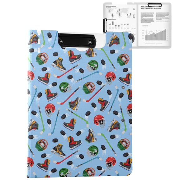 ALAZA Hockey Player Items A4 Foldable Clipboard 360 Degree Folder Binder