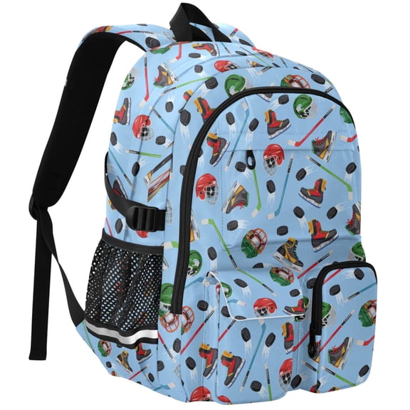 ALAZA Hockey Player Items Print Student Backpack School Bookbag Large Laptop Daypack Travel Bag
