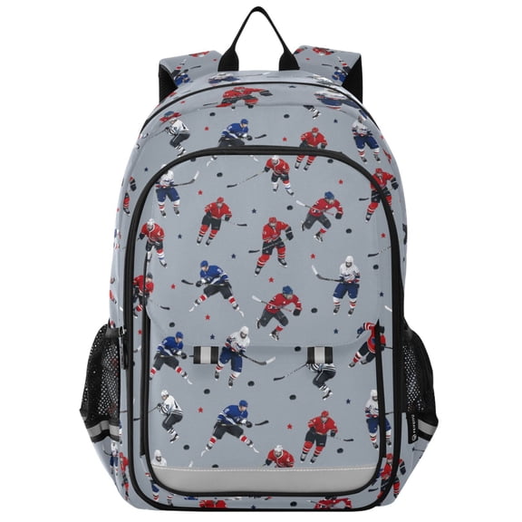 ALAZA Hockey Players Winter School Laptop Backpack Travel Bag Casual Student Bookbag Rucksack