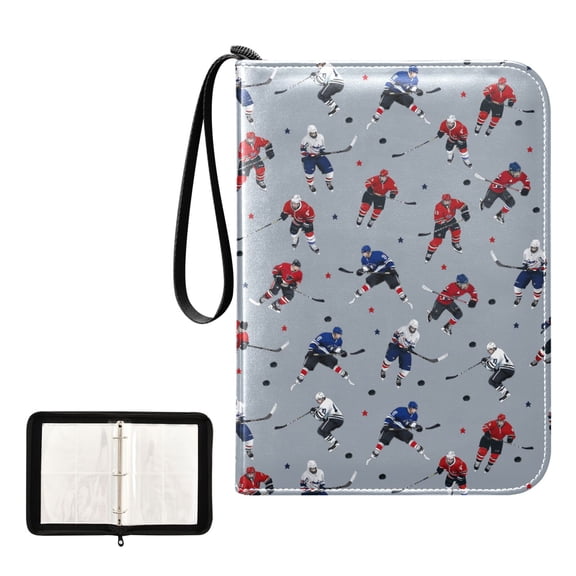 ALAZA Hockey Players Winter Trading Card Binder 4 Pocket Cards Collection Album 400 Folder Holder