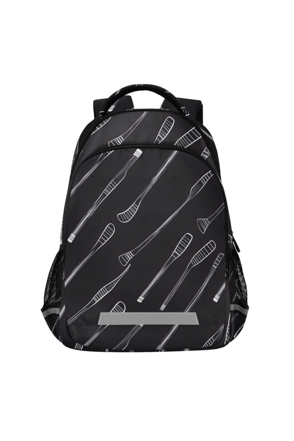 Hockey Sticks Pattern Backpack Elementary School Bags Student Bookbag Travel Rucksack