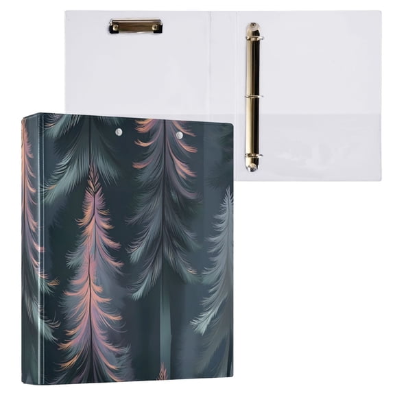 ALAZA Holographic Forest Pattern Hardcover 3 Ring Binder 1.5" Round Rings Interior Pockets Binders Organizer 1 Pack