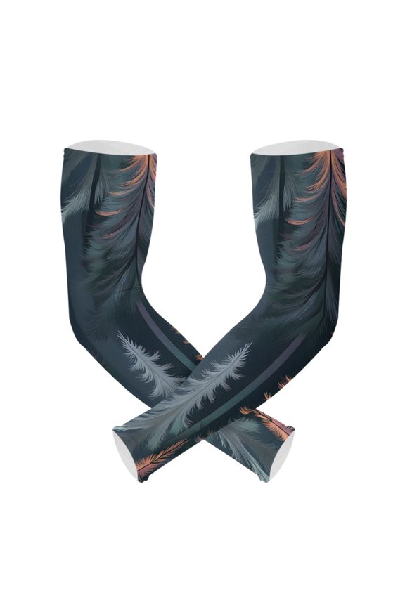 Holographic Forest Pattern UV Sun Protection Arm Sleeves UPF 50+ Compression Cooling Sleeve 1 Pair