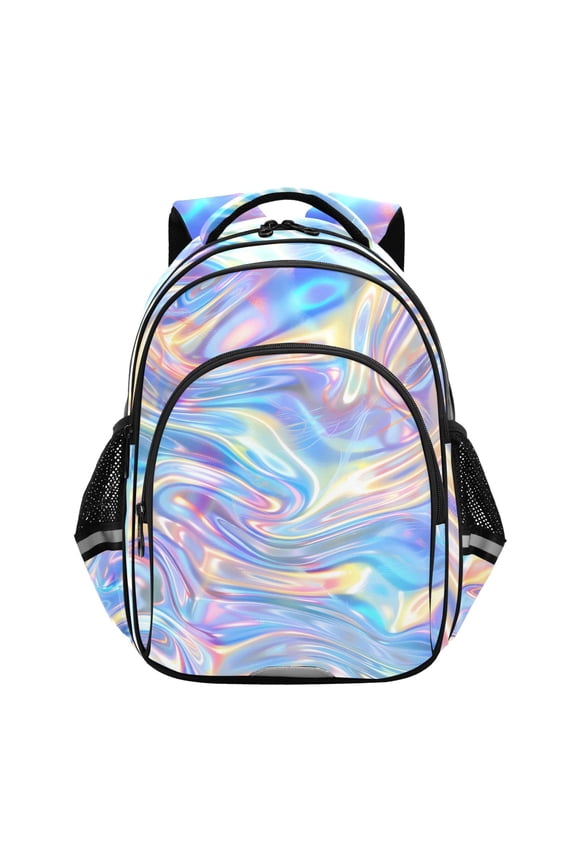 Holographic Pattern School Backpack Elementary Bag Bookbag Travel Rucksack