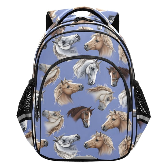 ALAZA Horse Heads School Backpack Elementary Bag Student Bookbag Travel Rucksack