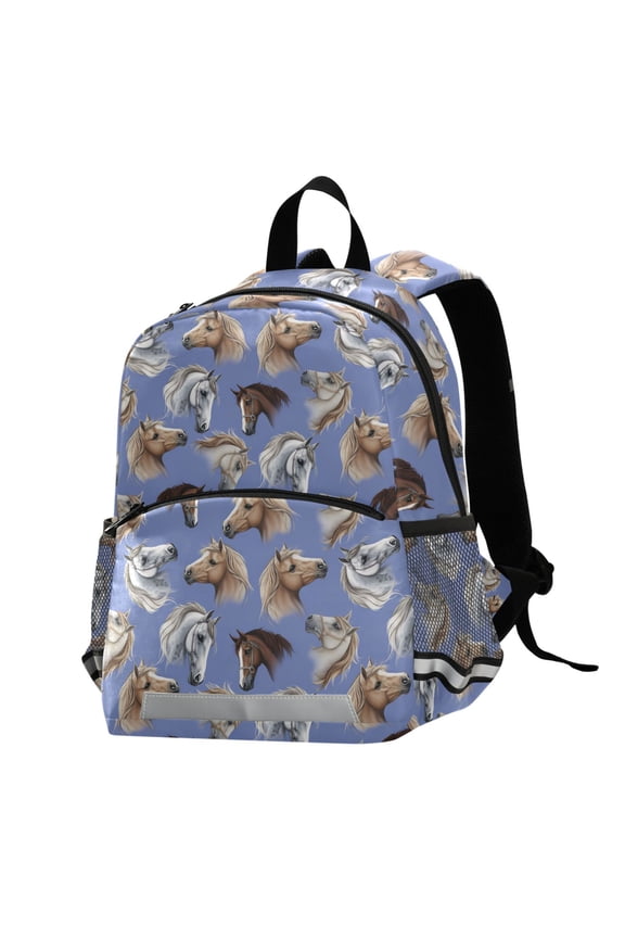 Horse Heads School Backpack Elementary Student Bookbag