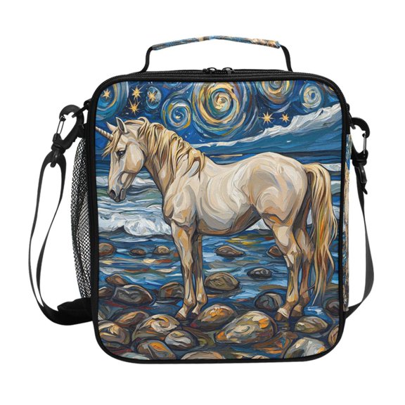 ALAZA Horse Oil Paint Lunch Box Insulated Lunch Bag Reusable Thermal Cooler Tote School Picnic