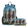 thumbnail image 1 of ALAZA Horse Racing School Backpack Lunch Box Set Student Bookbag, 1 of 7