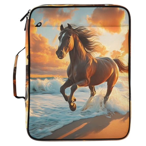 ALAZA Horse Running on Beach Pattern Expanding Accordion File Folder 3 ...
