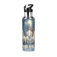 thumbnail image 1 of ALAZA Horse in Winter Water Bottle Insulated Flask Stainless Steel Straw Lid 20 oz, 1 of 6