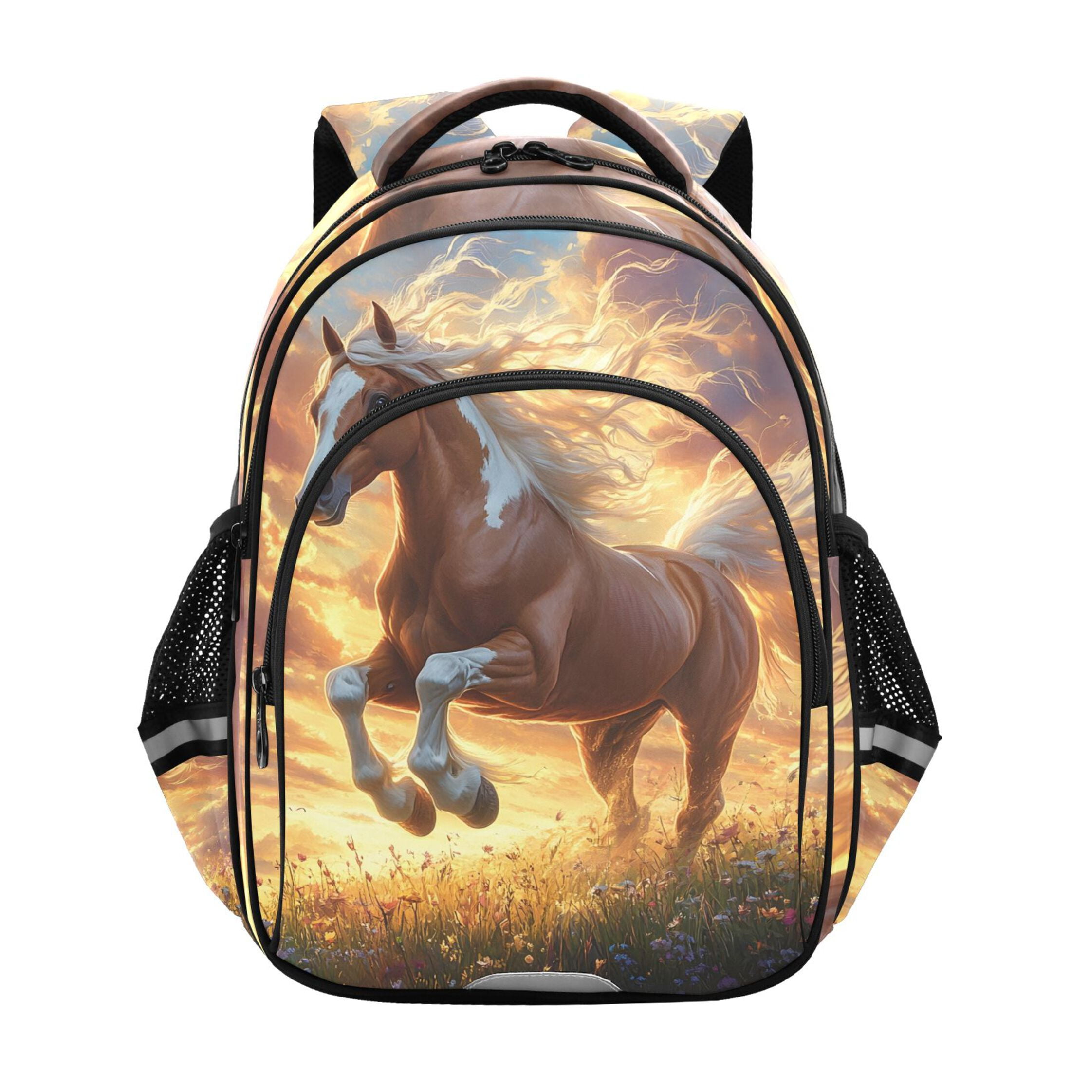 ALAZA Horse on Field School Backpack Elementary Bag Bookbag Travel