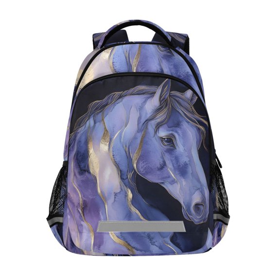 ALAZA Horse with Marble Backpack Elementary School Bag Bookbag Travel Rucksack