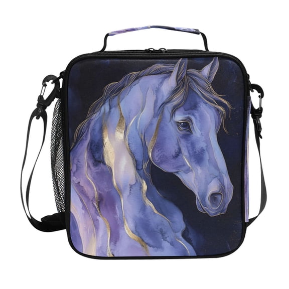 ALAZA Horse with Marble Lunch Box Insulated Lunch Bag Reusable Thermal Cooler Tote School Picnic