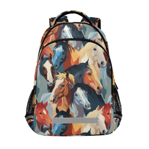 ALAZA Horses Backpack Elementary School Bag Bookbag Travel Rucksack