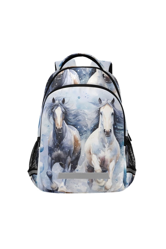 Horses Backpack Elementary School Bag Bookbag Travel Rucksack