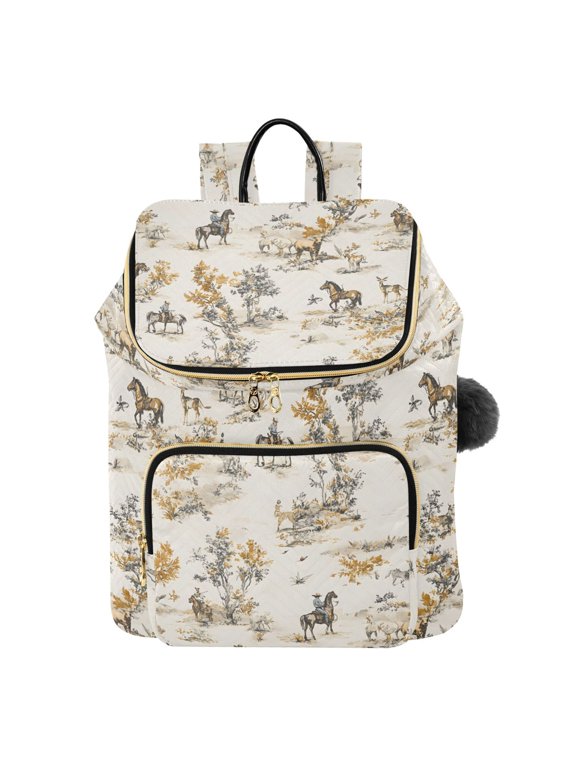 Horses Pattern Travel Backpack Laptop Bag Large Capacity Daypack