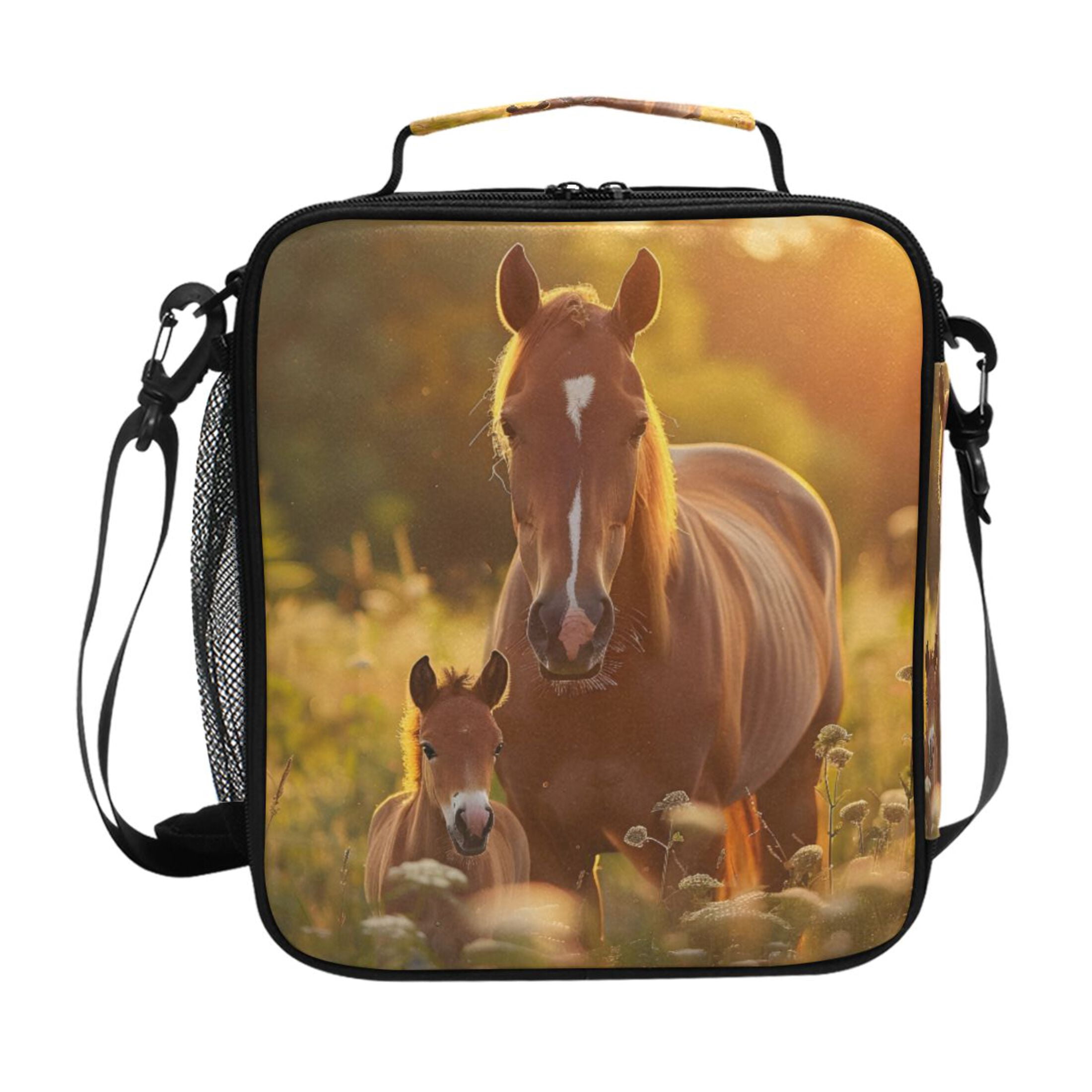 ALAZA Horses and Sunset Lunch Box Insulated Lunch Bag Reusable Thermal Cooler Tote School Picnic