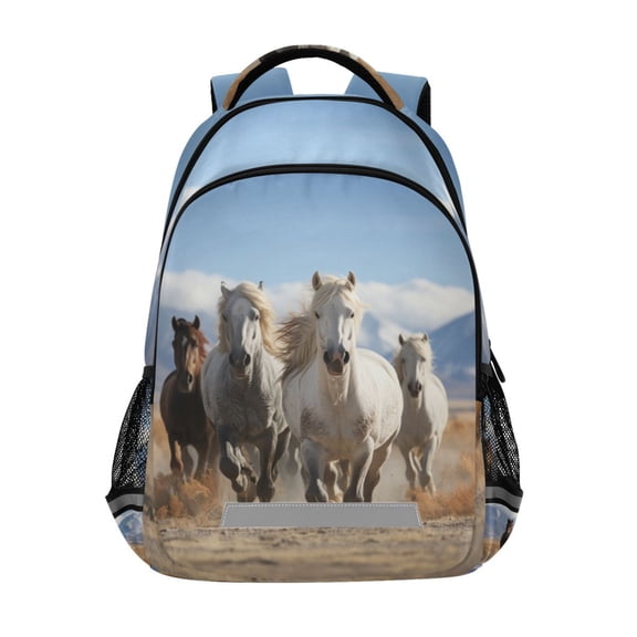 ALAZA Horses on Field Backpack Elementary School Bag Bookbag Travel Rucksack