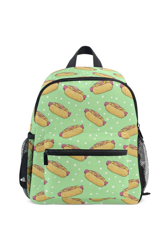 Hot Dogs Pattern School Backpack Student Bookbag Mini Bag
