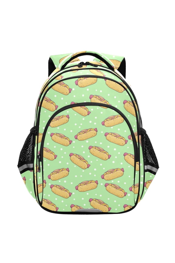Hot Dogs School Backpack Elementary Bag Student Bookbag Travel Rucksack