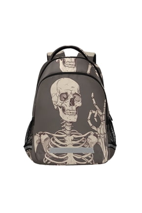 Human Skeleton Backpack Elementary School Bag Bookbag Travel Rucksack