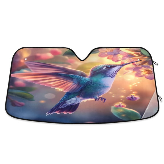 ALAZA Hummingbirds Windshield Sun Shade Car Foldable Sun Visor Block UV Rays Protector 55"x27.6"