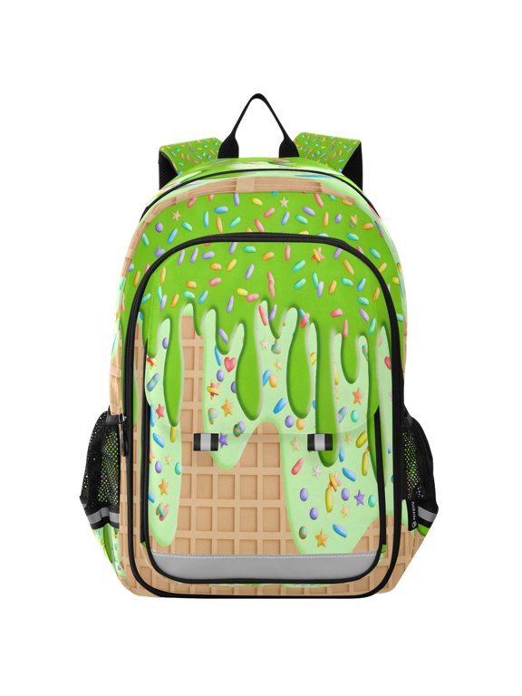 Ice Cream Green School Laptop Backpack Travel Bag Casual Student Bookbag Rucksack