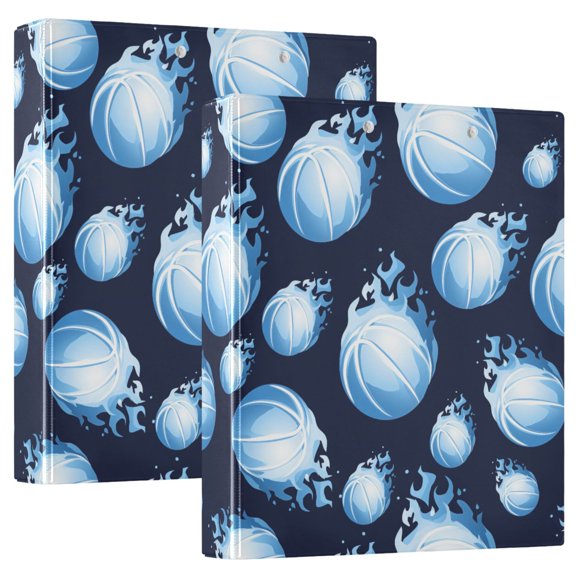 ALAZA Ice Footballs Hardcover 3 Ring Binder 1.5" D-Rings with Interior Pockets Binders School 2 PCs