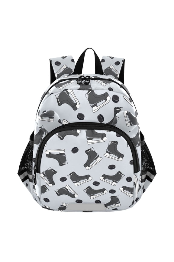 Ice Hockey Gray Skates Mini Backpack School Bookbag Age 3-7 Small