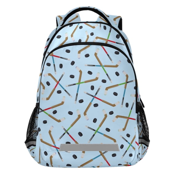 ALAZA Ice Hockey Stick Pattern Backpack Elementary School Bags Student Bookbag Travel Rucksack