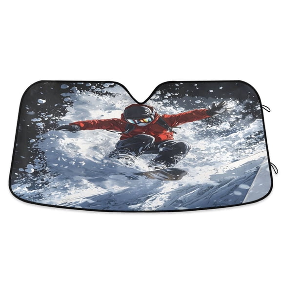 ALAZA Ice-skater Windshield Sun Shade Car Foldable Sun Visor Block UV Rays Protector 53"x23.5"