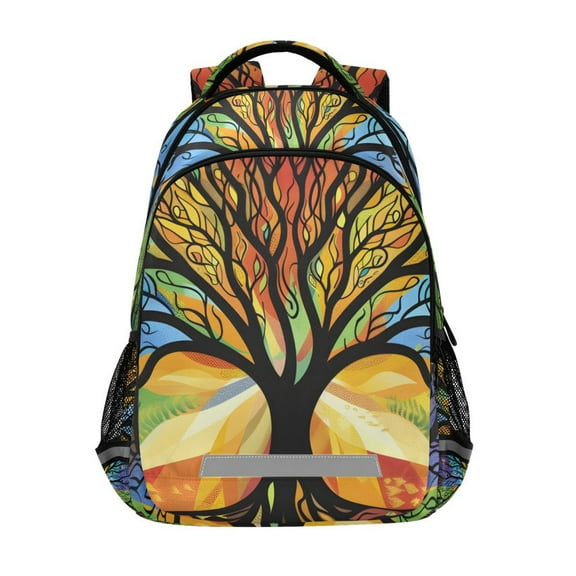 ALAZA Illustration Tree Art Backpack Elementary School Bag Bookbag Travel Rucksack