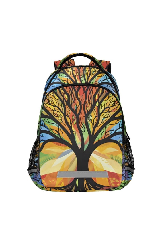 Illustration Tree Art Backpack Elementary School Bag Bookbag Travel Rucksack