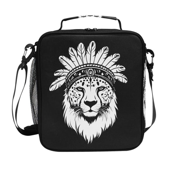 ALAZA Indian Lion Pattern Lunch Box Insulated Lunch Bag Reusable Thermal Cooler Tote School Picnic