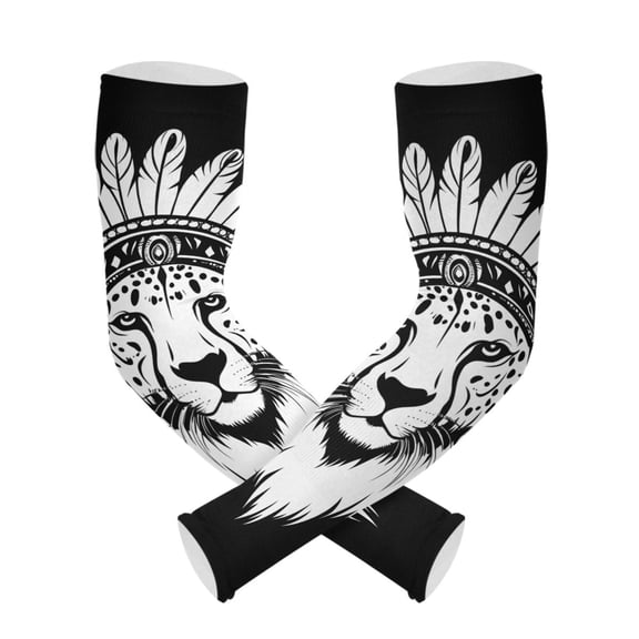ALAZA Indian Lion Pattern UV Sun Protection Arm Sleeves UPF 50+ Compression Cooling Sleeve 1 Pair