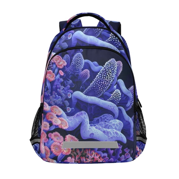 ALAZA Indigo Coral Backpack Elementary School Bag Bookbag Travel Rucksack