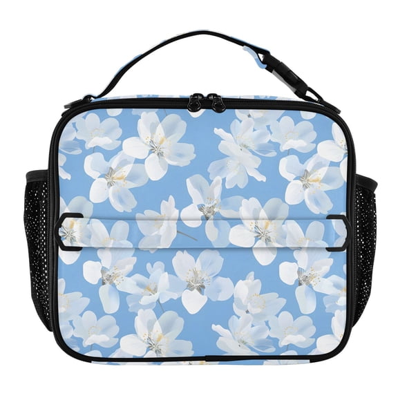 ALAZA Jasmine Flower Lunch Box Insulated Lunch Bag Cooler Tote with Shoulder Strap