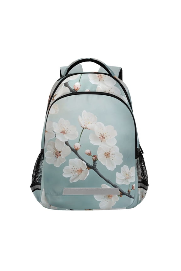 Jasmine Flower on Branch Backpack Elementary School Bag Bookbag Travel Rucksack