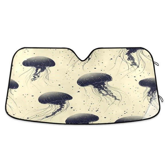 ALAZA Jellyfish Paint Windshield Sun Shade Car Foldable Sun Visor Block UV Rays Protector 57"x31.5"